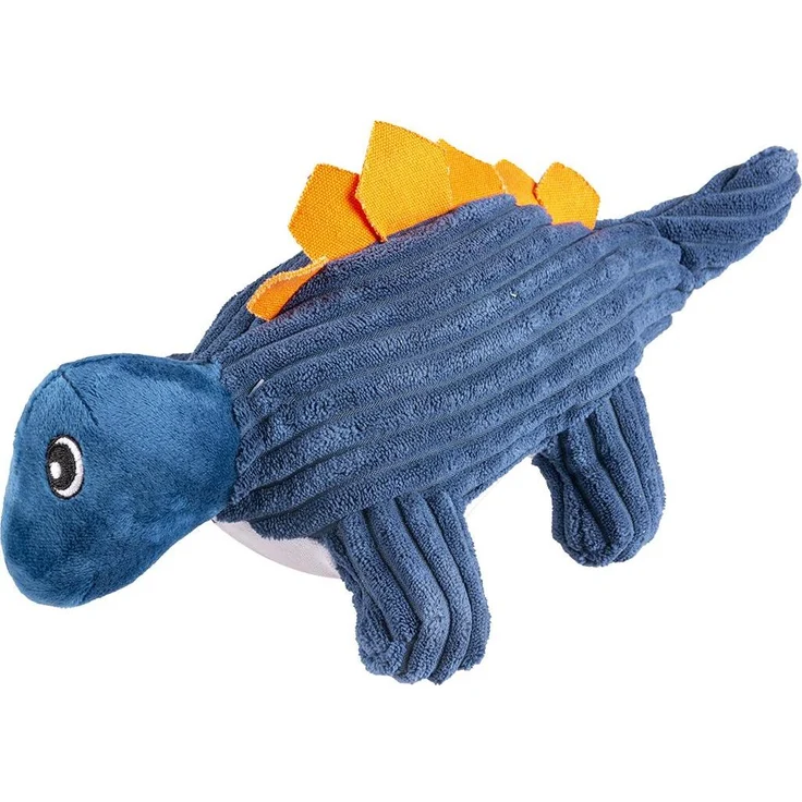 Duvoplus Plüschspielzeug Dino Ankylosaurus, mit Squeaker aus Cord und Plüsch, Hundespielzeug zum Kuscheln