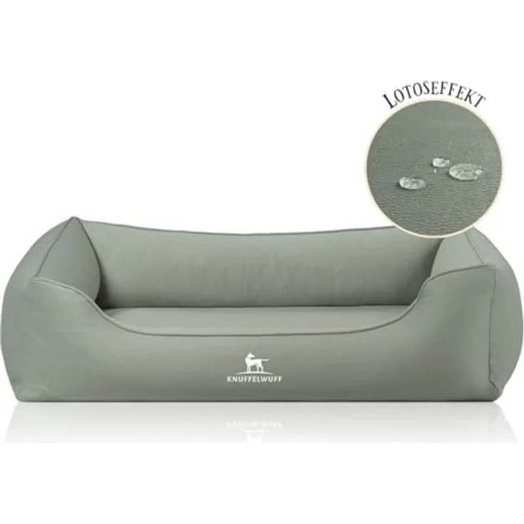 Knuffelwuff orthopädisches Hundebett Oliver XL - Mint | Memory Foam, wasserabweisend, Easy Clean Wildlederoptik, gelenkschonend für kleine bis große Hunde – Bild 2