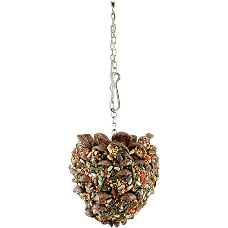 JR FARM Birds Schlemmer-Zapfen Groß für Papageien, naturbelassener Pinienzapfen mit Saaten, Gemüse und Kräutern, 195 g – Bild 3