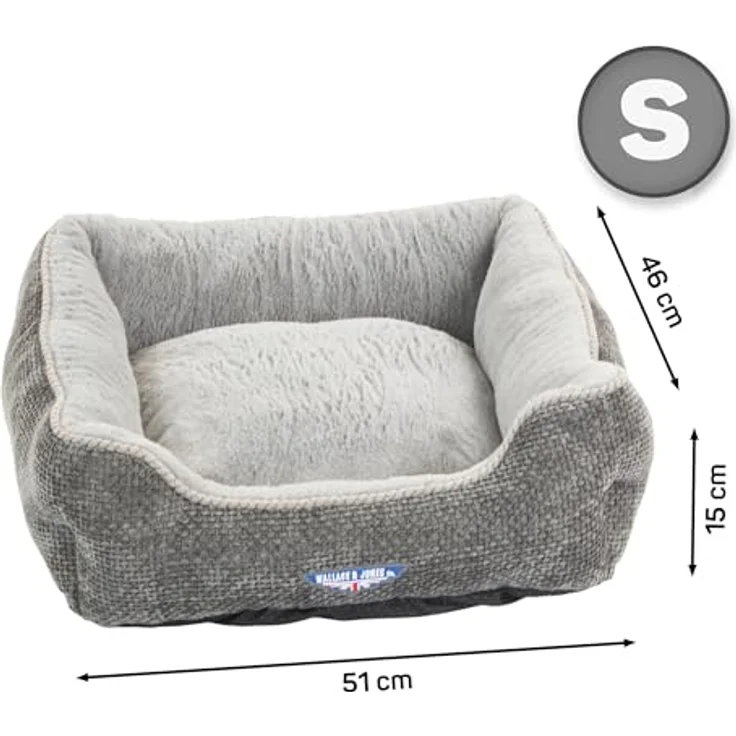 Wallace & Jones Tierbett Premium Hundebett Dunrobin Hundesofa - Flauschiges Plüsch Hundekissen in verschiedenen Größen mit Anti Rutschboden – Bild 3