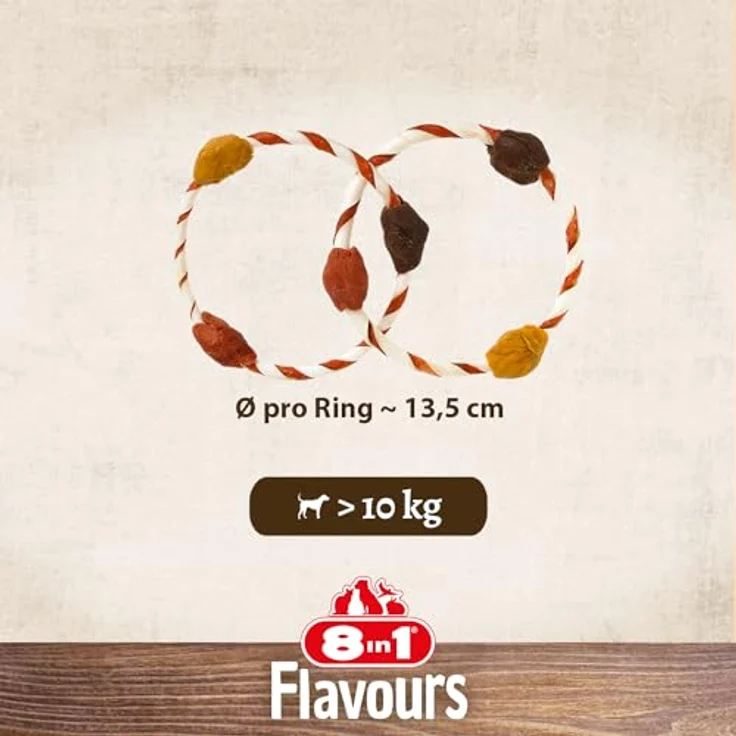 8in1 Triple Flavour Rings, Kausnacks für Hunde M/L mit extra viel Fleisch, 120g Beutel (2 Doppelringe), reich an Proteinen, ohne Zucker und künstliche Aromen – Bild 4