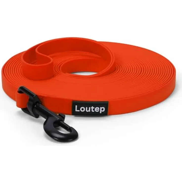 Loutep Biothane Schleppleine für Hunde, strapazierfähig, wasserdicht, 3m/5m/10m/15m/20m, mit 360° drehbarem Metallhaken, ideal für kleine, mittelgroße und große Hunde