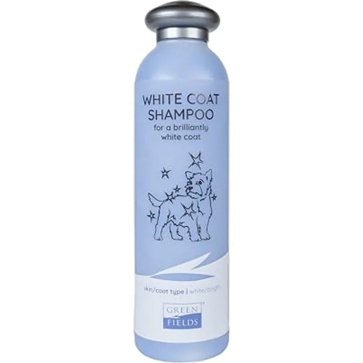 Greenfields Hundeshampoo für weißes / helles Fell, 250ml - verstärkt die Fellfarbe, pH-neutral, allergenfreie Duftstoffe