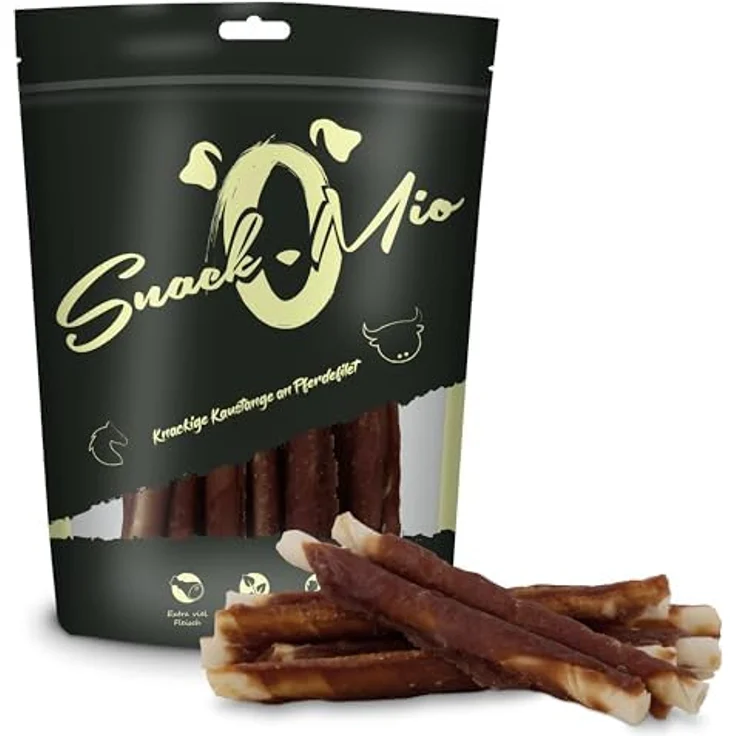 SnackOMio Kaustange aus 100% Pferdefilet, 70g, getreidefrei und ohne Zuckerzusatz – Bild 3