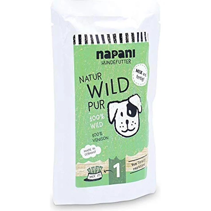napani Wild Pur, Premium Hundefutter nass, 100% Wild, glutenfrei, getreidefrei, 150g Dose, schonend dampfgegart – Bild 1