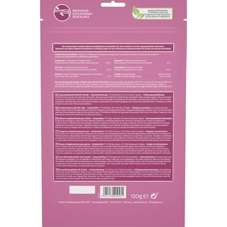 Dokas Kauzopf mit Fischhaut, Kausnack für Hunde, 120g, aus Rinder- und Fischhaut – Bild 4