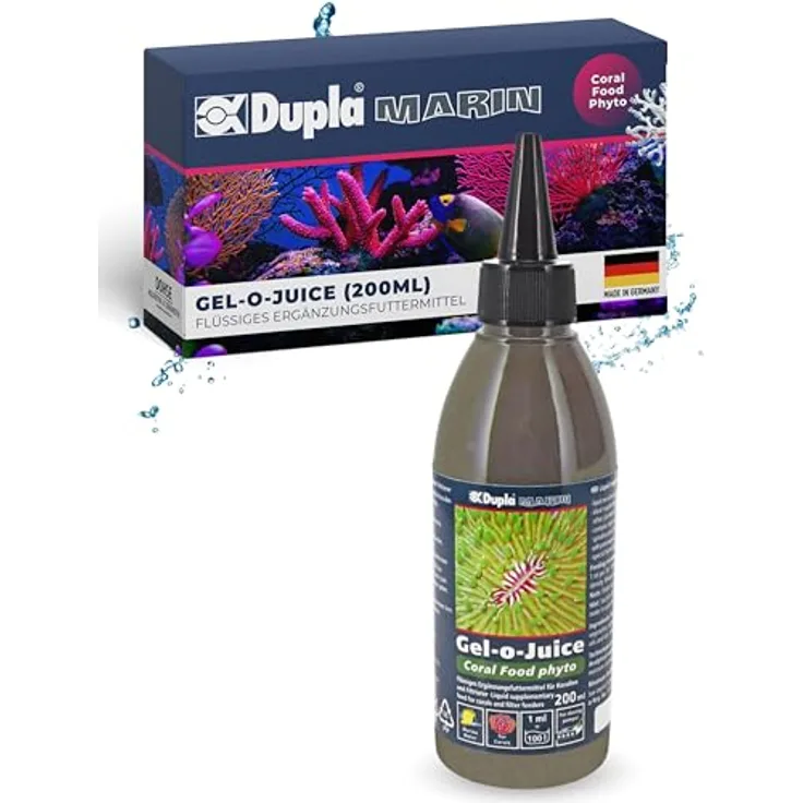 Dupla Marin Gel-o-Juice Coral Food Phyto, 200 ml - flüssiges Ergänzungsfuttermittel für Korallen, fördert Wachstum und Farbkraft, automatisierte Dosierung möglich
