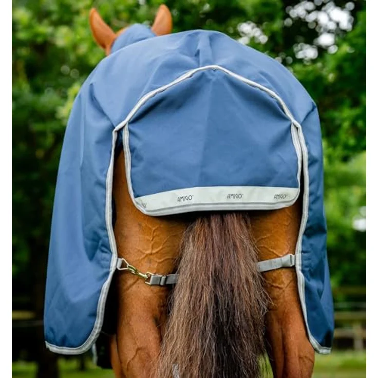 Horseware Amigo 1200D Plus Turnout 50g, Antistatische Pferdedecke mit abnehmbarer Kapuze und reflektierenden Streifen – Bild 5