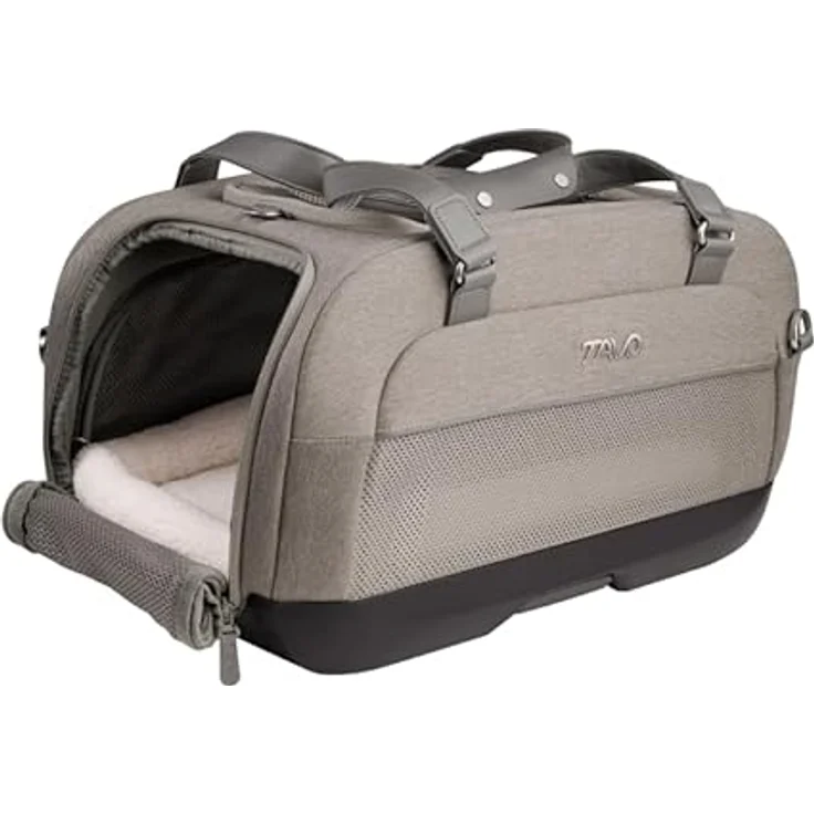 Tavo Hunde-Transportbox Dupree II Tiertransporttasche, Flugzeugtauglich, bis 9 kg, mit Isofix-System, luxuriöse Premium-Akzente, UV-Schutz 50+, 2 Matratzenauflagen – Bild 1