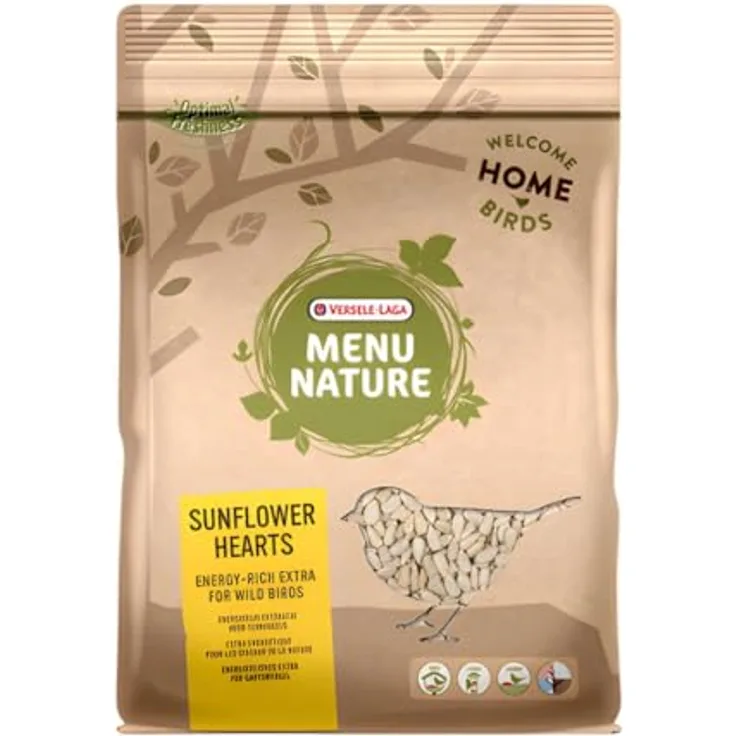 Versele-Laga Menu Nature, geschälte Sonnenblumenkerne, 750 g, ideale Energiequelle für Wild- und Gartenvögel