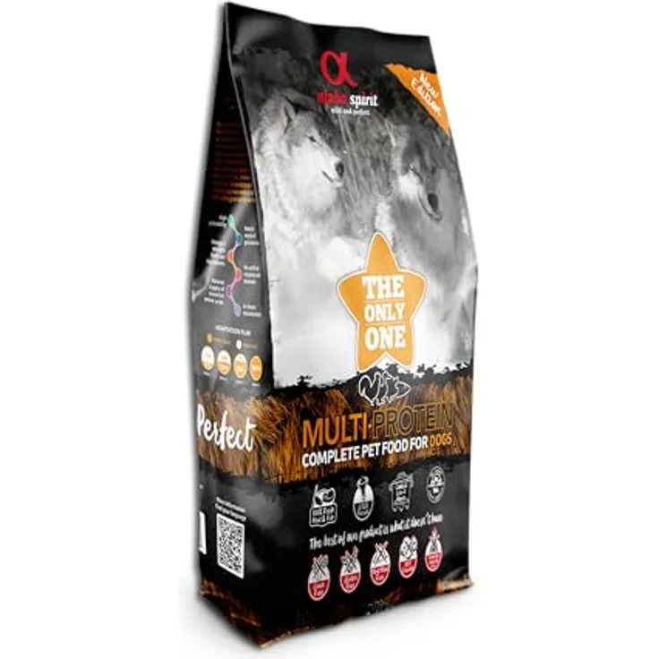 Alpha Spirit 4203512, Multiprotein Hundefutter, glutenfrei, getreidefrei, 12 kg, 85% frisches Fleisch und Fisch
