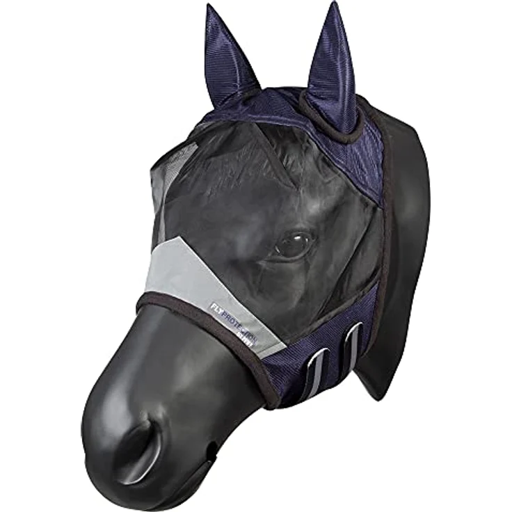PFIFF 102943 Fliegenmaske mit UV-Schutz, atmungsaktives 3D-Mesh, Full, Dunkelblau – Bild 1