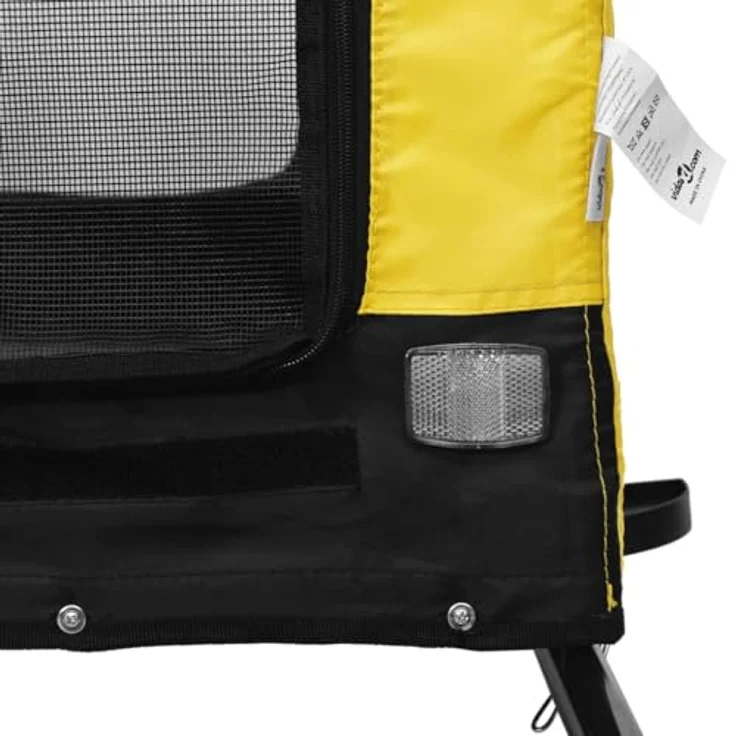 vidaXL Hunde-Transportbox Fahrradanhänger Gelb und Schwarz Oxford-Gewebe Eisen, 45 kg Tragfähigkeit - Preisvergleich – Bild 5