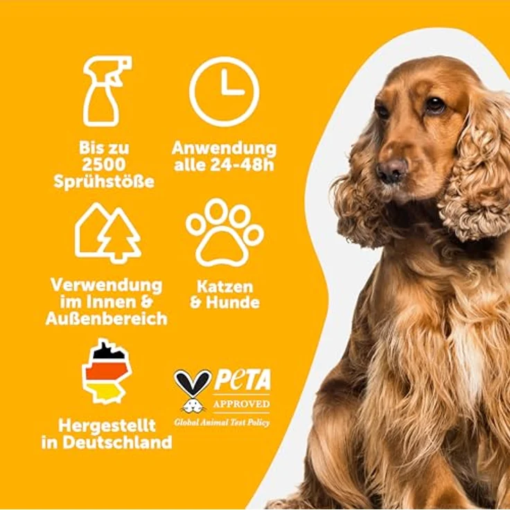 Petsly® Mildes Hunde- und Katzenabwehrspray, 500ml, nicht färbend, auch als Kratz- und Knabberschutz, Innen- und Außenanwendung – Bild 4