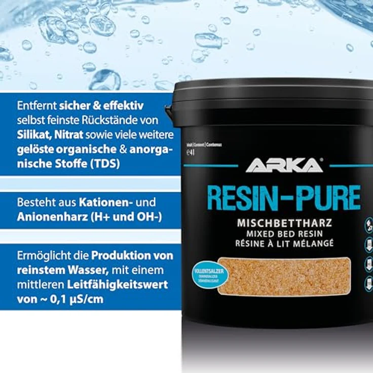 ARKA Mischbettharz Osmoseanlage 20 L, Vollentsalzer für Resinfilter, senkt TDS, Silikat, Nitrat & Phosphat, geeignet für Meerwasser & Süßwasser – Bild 3