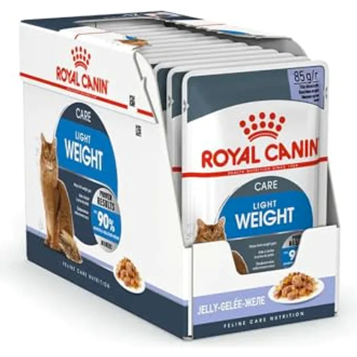 Royal Canin FCN Light Weight Care Jelly, Katzen-Nassfutter zur Reduzierung der Kalorienaufnahme, 12x85g