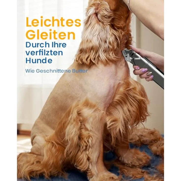oneisall Hundeschermaschine für dickes Fell, geräuscharmer, kabelloser Haustierrasierer mit Edelstahlklinge, wasserdicht, 240 Minuten Laufzeit – Bild 2