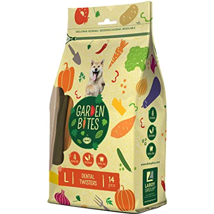 duvoplus Duvo+ Garden Bites Dental Twisters, glutenfreier Hundesnack mit 55% Süßkartoffel und natürlichem Minzöl, 1 x 430 g
