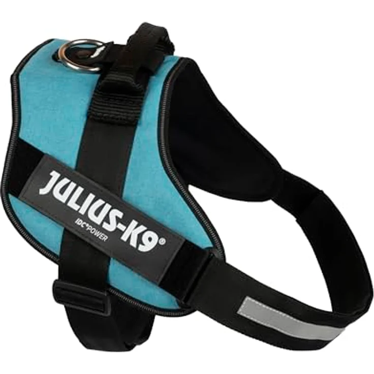 JULIUS K-9 IDC Powerharness, Größe 3/2XL, Hundegeschirr in Türkis mit reflektierenden Elementen und verstellbarem Klettpatch – Bild 4