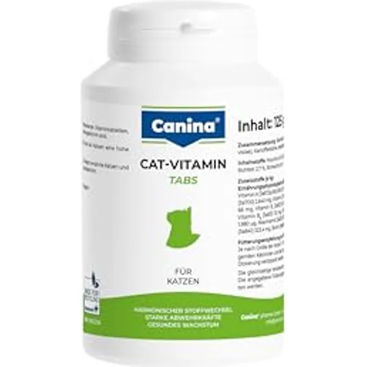 Canina CAT Vitamin Tabs vet., 250 Stück, 125 g - Unterstützt harmonischen Stoffwechsel und starke Abwehrkräfte für gesundes Wachstum