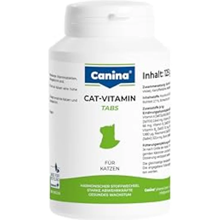 Canina CAT Vitamin Tabs vet., 250 Stück, 125 g - Unterstützt harmonischen Stoffwechsel und starke Abwehrkräfte für gesundes Wachstum