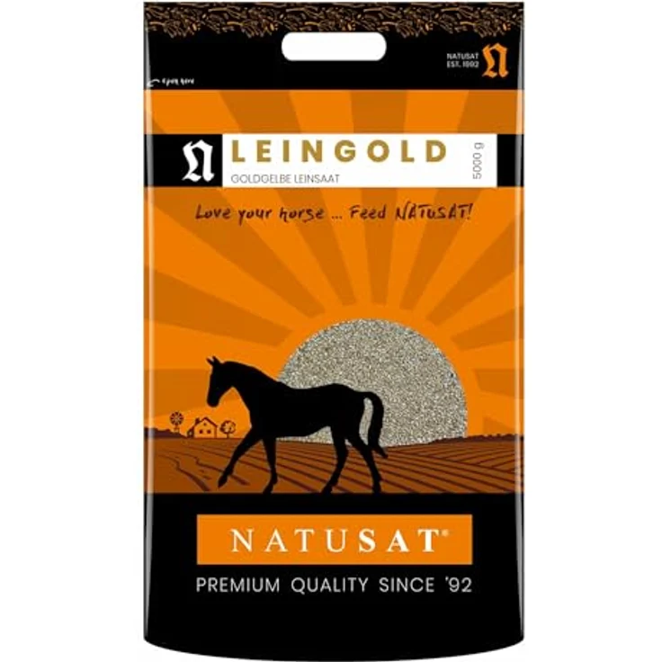 NATUSAT Leingold - Goldene Leinsamen für Pferde, Unterstützend beim Fellwechsel und Verdauung, 5000 g – Bild 1