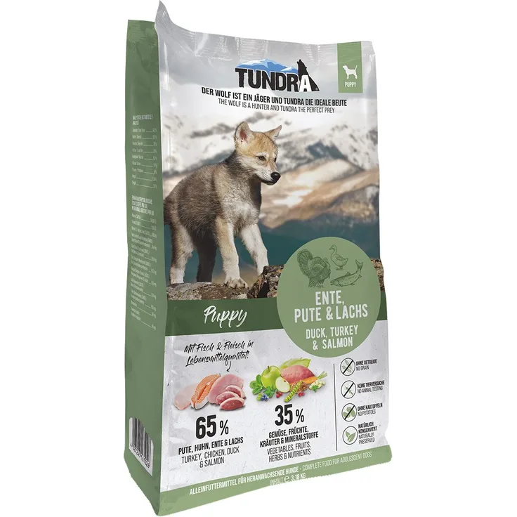 Tundra Dog Puppy, Trockenfutter für heranwachsende Hunde, 3,18kg, getreide- und zuckerfrei