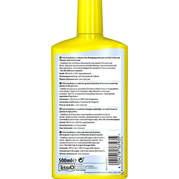 Tetra EasyBalance, Langzeitpflege für biologisch gesundes Aquariumwasser, stabilisiert KH und pH bis zu 6 Monate, 500 ml Flasche – Bild 2