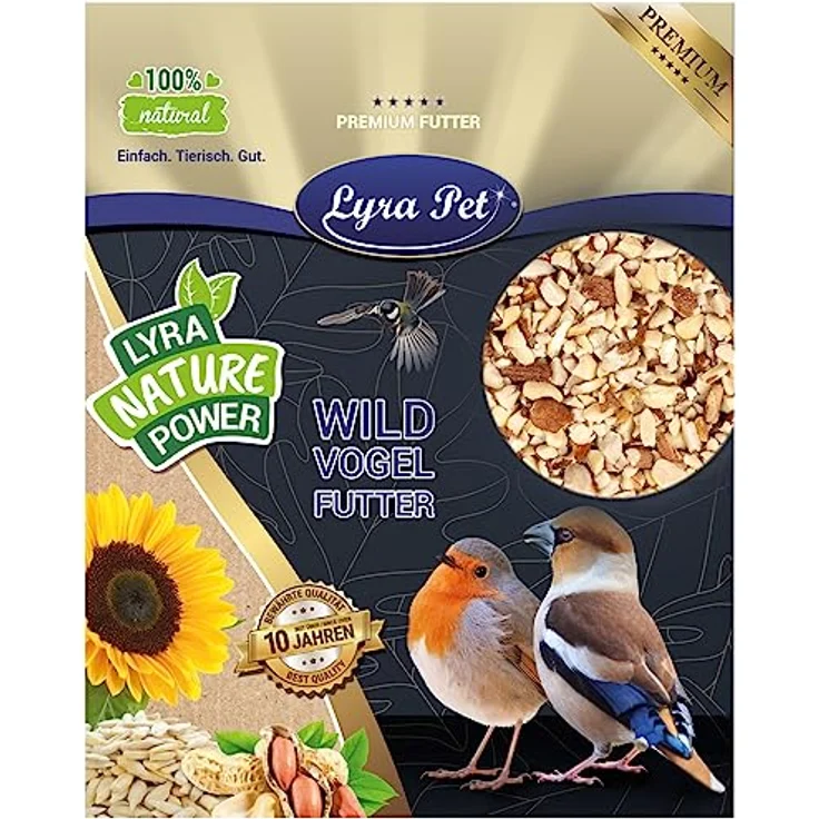 Lyra Pet® Erdnusskerne gehackt mit Haut, 25 kg, ballaststoffreiches Wildvogelfutter für kleine Vögel und Jungtiere, ganzjährig energiereich – Bild 1