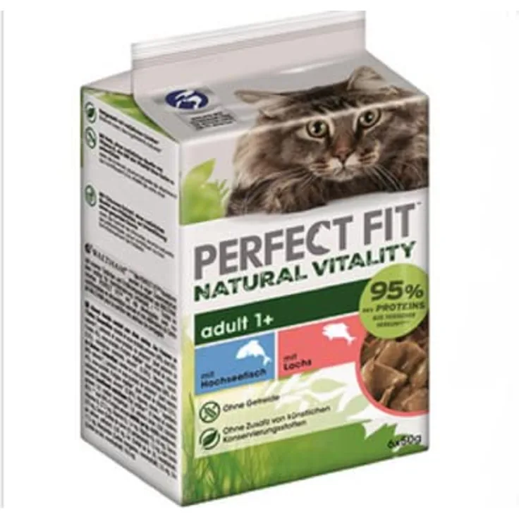 Perfect Fit Natural Vitality Adult 1+, Kleintierfutter mit Hochseefisch, 36x 50g
