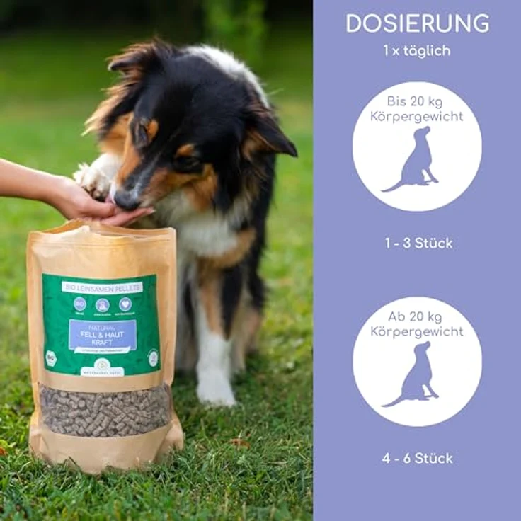 Wolfsbacher Bio Leinsamen Pellets, Fellwechsel Unterstützung für Hunde, Kaninchen und Pferde, reich an Omega-3, natürlich & rein – Bild 4