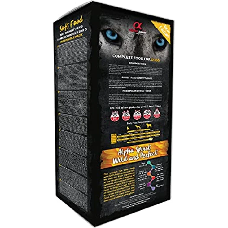 Alpha Spirit 3003209 Semi-Nassfutter für Hunde, Geflügel, 85% frisches Fleisch, glutenfrei, getreidefrei, 9 kg – Bild 2