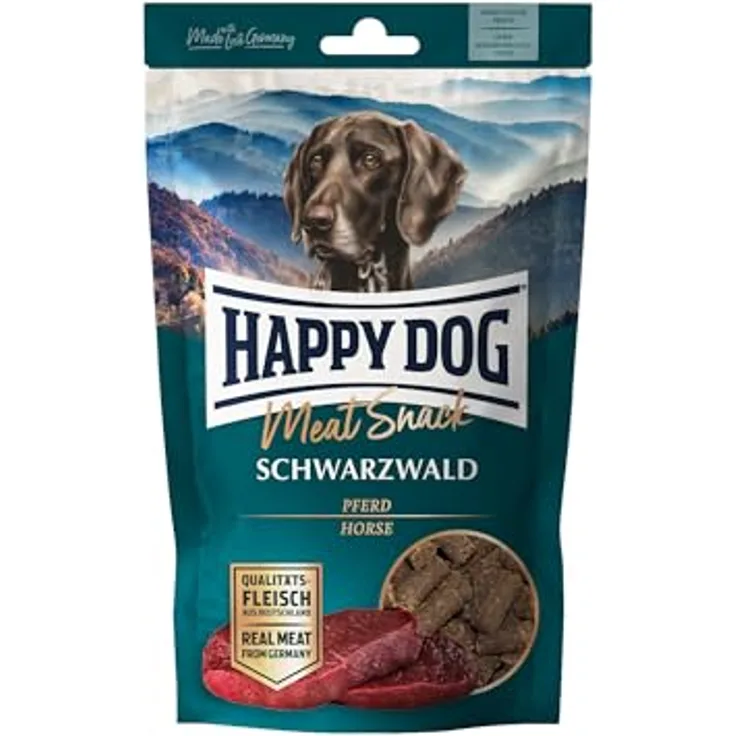 Happy Dog 60698 Meat Snack Schwarzwald, getrocknetes Pferdefleisch für sensible Hunde, 75 g, glutenfrei und ohne Zusatzstoffe