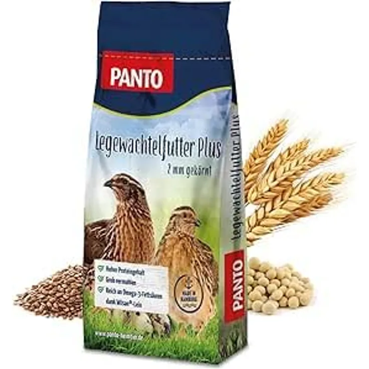 PANTO Legewachtel Plus 10 kg – Gekörntes Wachtelfutter 2mm mit Vitaminen und Mineralien für optimale Legeleistung