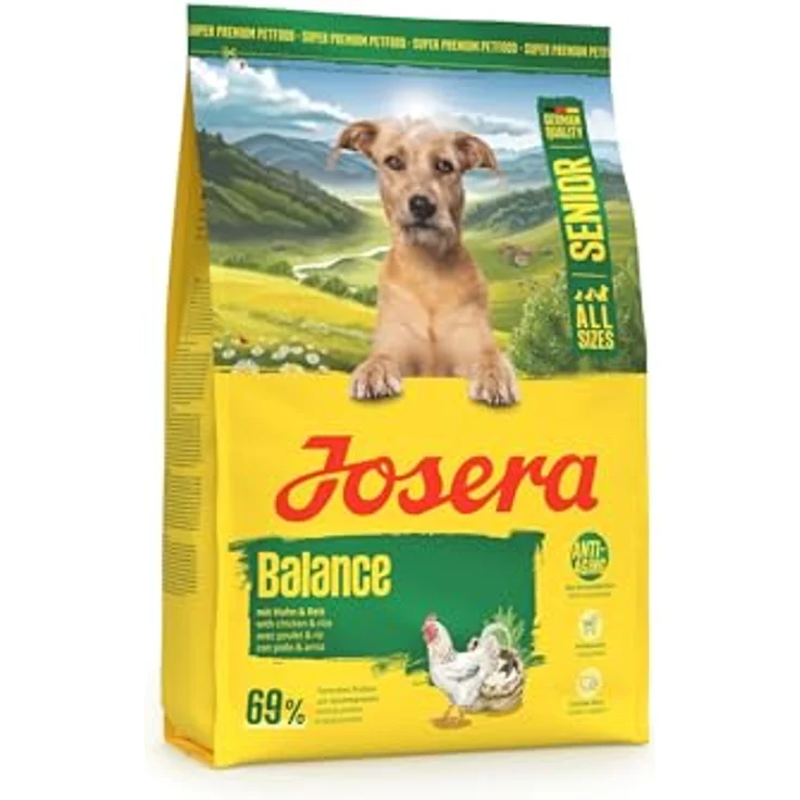 JOSERA Senior Balance Huhn & Reis, Premium Trockenfutter für ältere Hunde, phosphorarm, fett- & eiweißreduziert, glutenfrei, 1 x 3 kg – Bild 3
