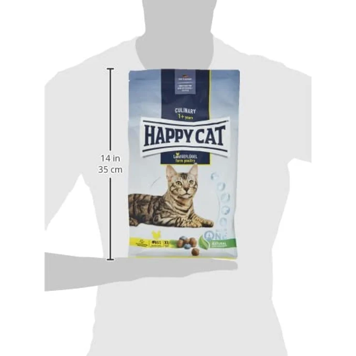 Happy Cat Culinary Adult Land Geflügel, Katzen-Trockenfutter mit XL Kroketten, 1,3 kg, hochwertiges Geflügel, ohne künstliche Zusatzstoffe, Made in Germany – Bild 3