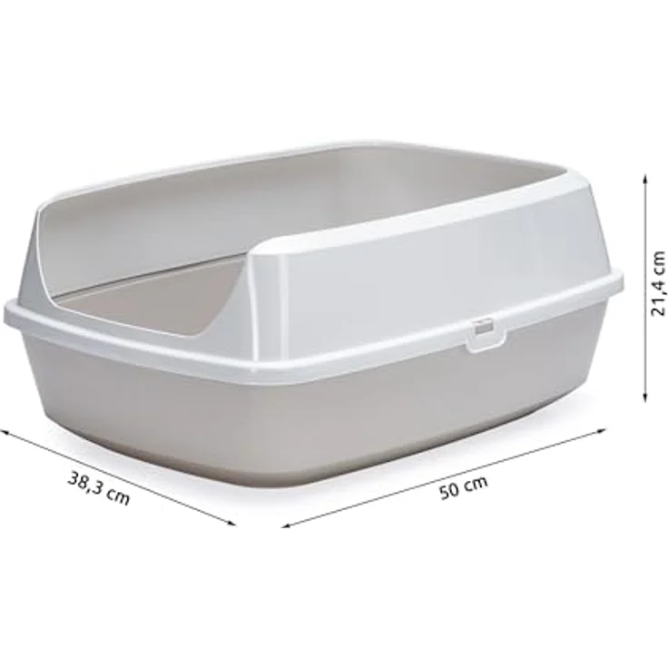 Karlie Katzentoilette Mary Loo, offene Katzentoilette aus 90% recyceltem Material, grau, L: 50 B: 38,3 H: 21,4 cm – Bild 5