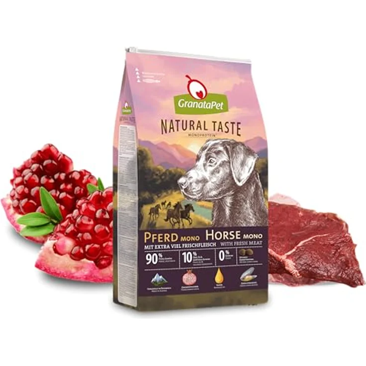 GranataPet Natural Taste Pferd Mono, Hunde-Trockenfutter mit Pferd als alleiniger Proteinquelle, 12kg – Bild 2