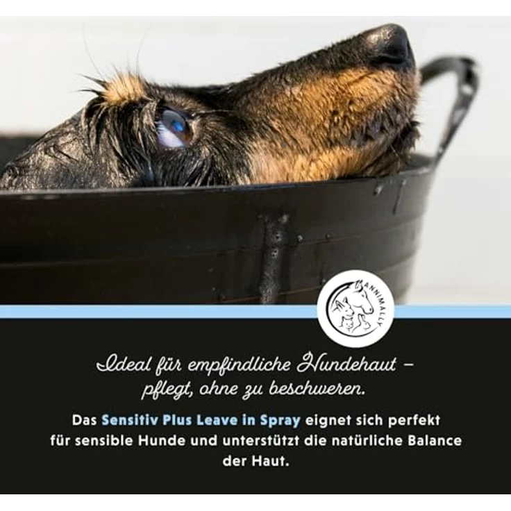 Annimally Sensitiv Plus Leave-In Spray, natürliche Kämmhilfe & Glanzspray für sensible Hunde & Welpen, pH-neutral, ohne Silikone und Parabene, 500 ml – Bild 3