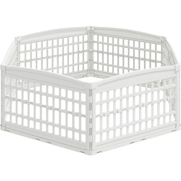 vidaXL Freigehege 6-Panel-Hundespielplatz 177,5 x 154,5 x 58 cm, wetterbeständig, klappbar, Kunststoff Weiß – Bild 9