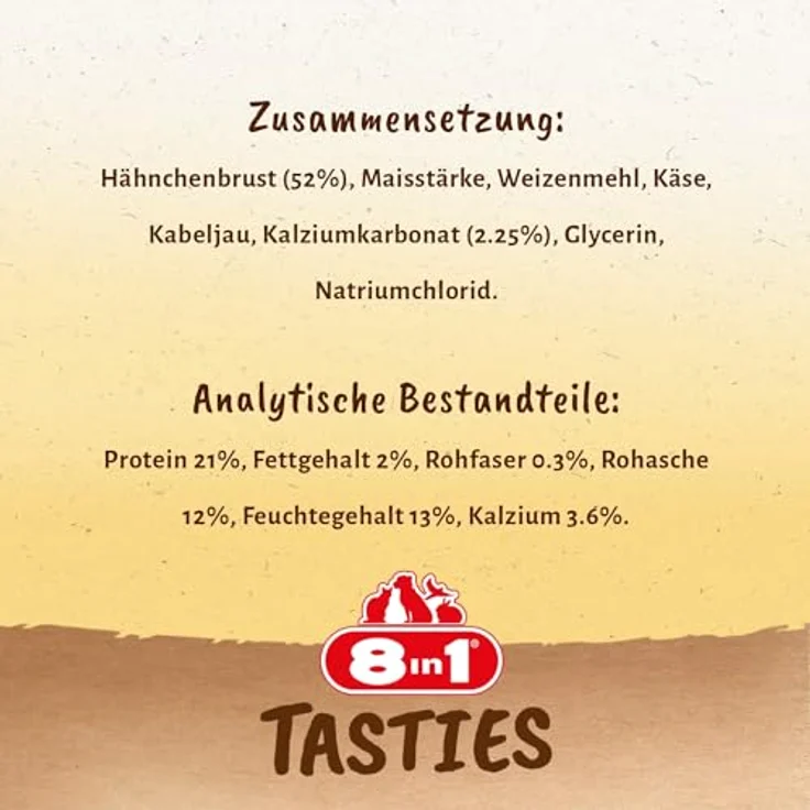 8in1 Tasties Huhn Calcium Bones, Hundesnacks in Form von Kauknochen, Sparpaket 3 x 85 g, proteinreich und ohne Zusatzstoffe – Bild 10