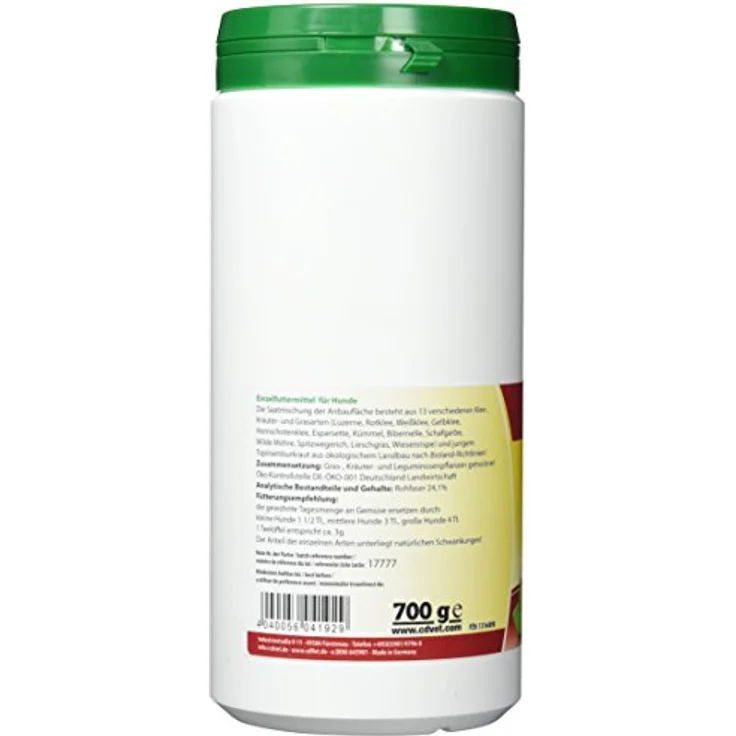 cdVet Fit-BARF Bio-Wiese 700 g, Ökologische Kräutermischung aus 13 Klee-, Kräuter- und Grasarten, Reich an Mineralien und Vitaminen – Bild 2