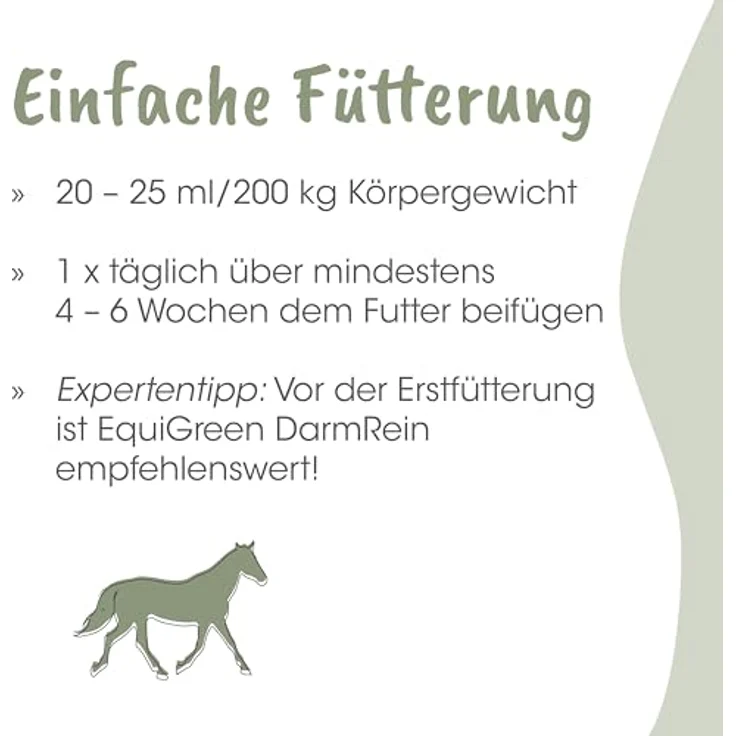 cdVet EquiGreen DarmAktiv, Ergänzungsfuttermittel für Pferde zur Unterstützung der Darmflora, 1 l, fermentiert, zuckerfrei, milchfrei – Bild 5