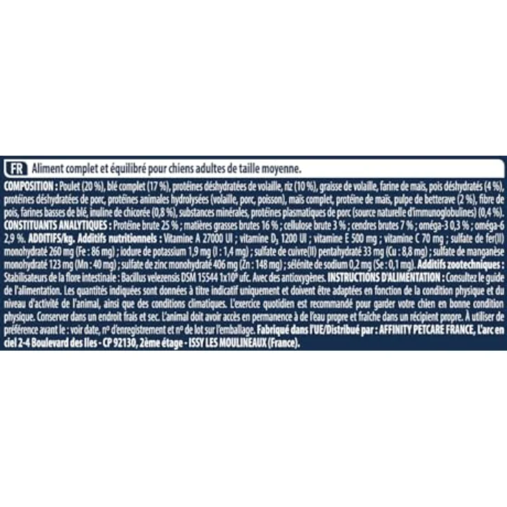 Advance Medium Adult Trockenfutter für Hunde, 3 kg Packung mit moderatem Protein- und Fettgehalt, Zahnsteinprophylaxe und Immunstärkung – Bild 4