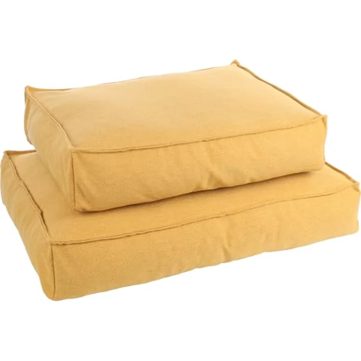 Flamingo Orthopädisches Hundebett Baldar, Rechteckig, Gelb, 80 cm | Ergonomischer Schlafkomfort mit rutschfester Unterseite und waschbarem Bezug – Bild 3