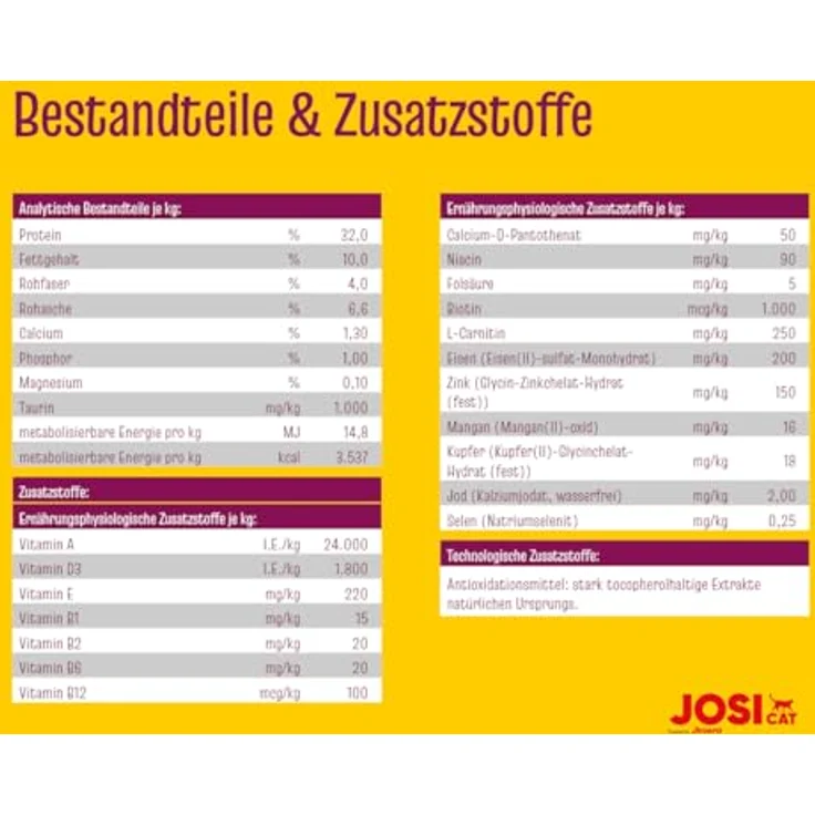 JosiCat Sterilised Classic, Premium Trockenfutter für kastrierte Katzen, mit wenig Fett und viel Protein, 3 x 1,9 kg – Bild 5