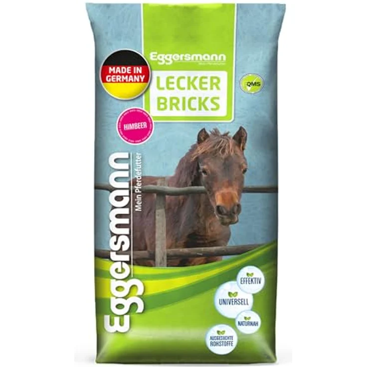 Eggersmann Lecker Bricks Himbeer Pferdeleckerlis, 25 kg Packung, natürliches Kräuter-Geschmack für Pferde und Ponys – Bild 1