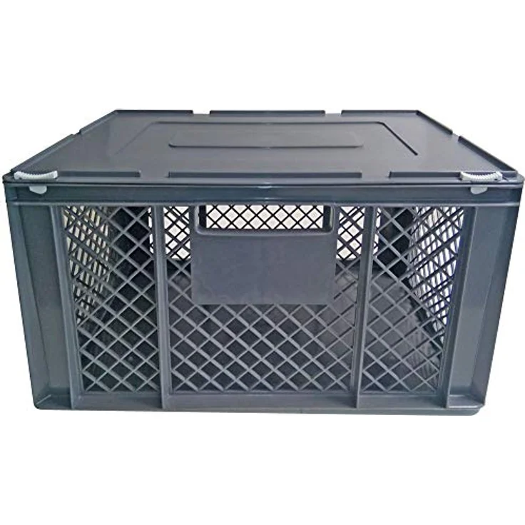 BRB-Lagertechnik Tiertransportbox XL, Scharnierdeckel für Kleintiere/Katzen/Kleine Hunde, PE-HD Material – Bild 1