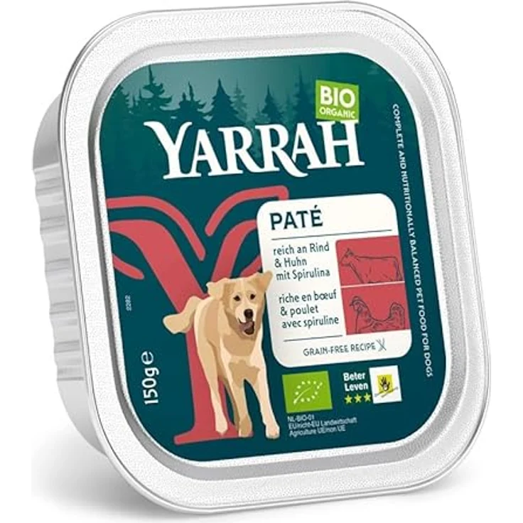 Yarrah Bio Adult Dog Food mit Rind und Spirulina, 150g, 100% Bio Nassfutter für erwachsene Hunde – Bild 3