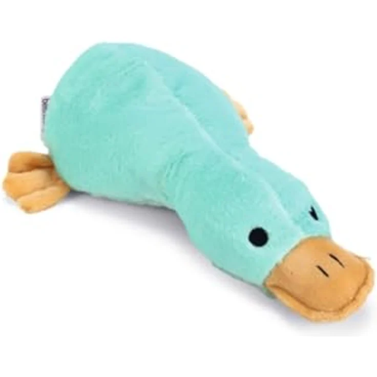 Beeztees Tierkuscheltier Hundespielzeug Ente hellblau, Plüsch mit Squeaker – Bild 2